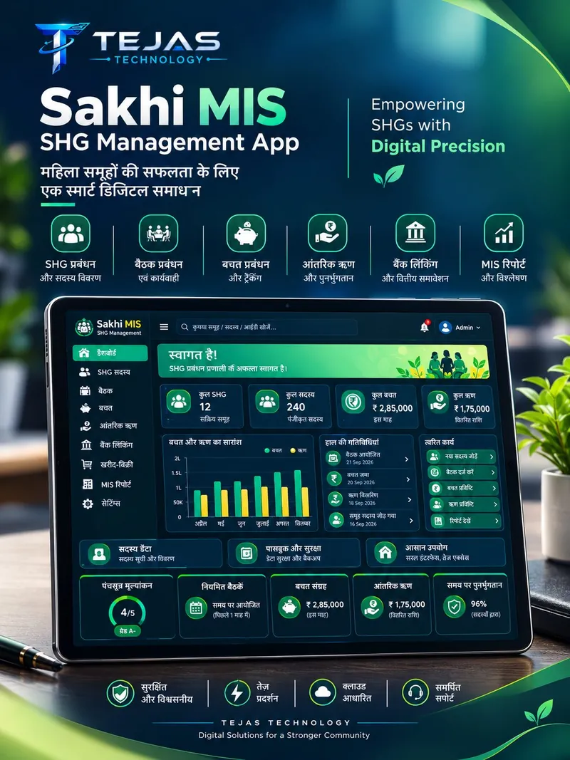 Sakhi MIS SHG app on a tablet